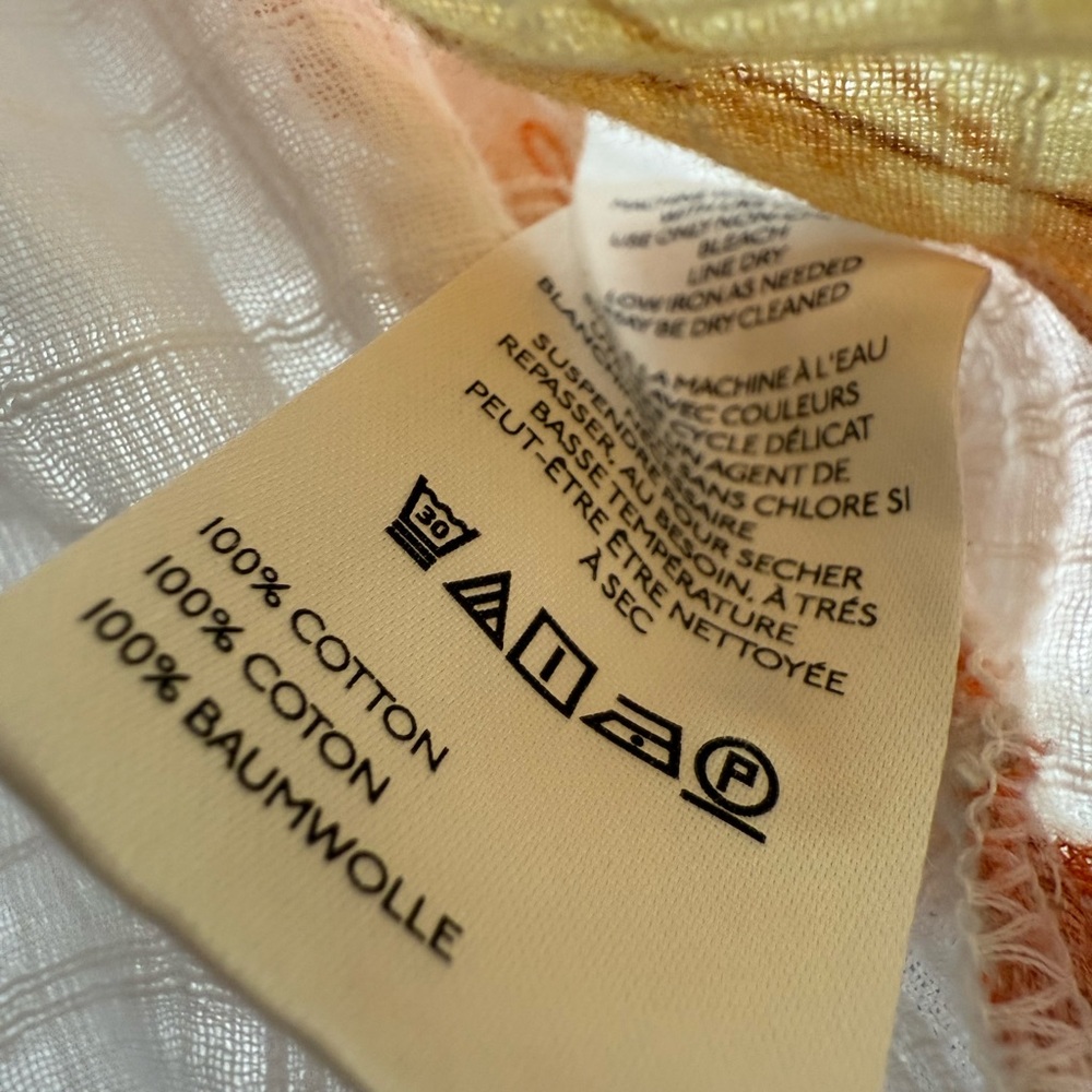 Anthropologie Pilcro Batwing Button Front Top Tropical Print Breezy Gauzy Shirt - Picture 7 of 9